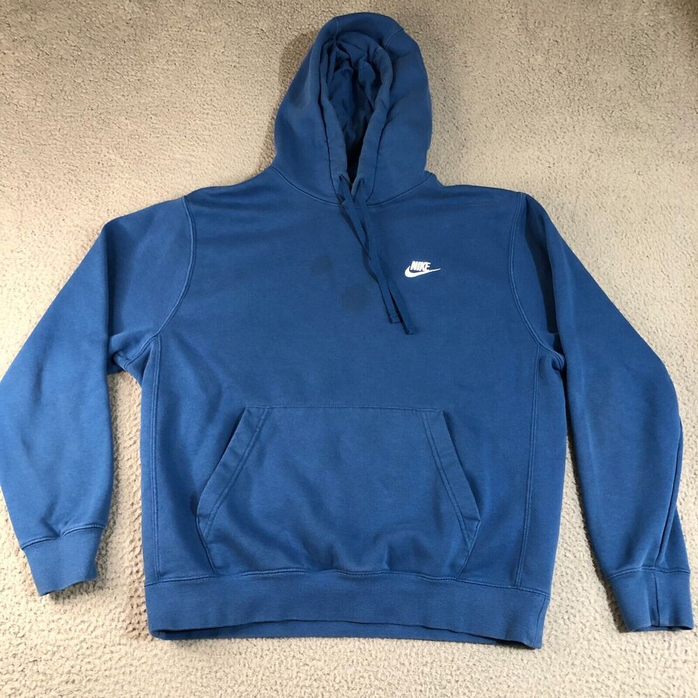 Nike Hoodie Mens Large Blue Logo Pullover Sportswear Sweatshirt Adult‎ Outdoor